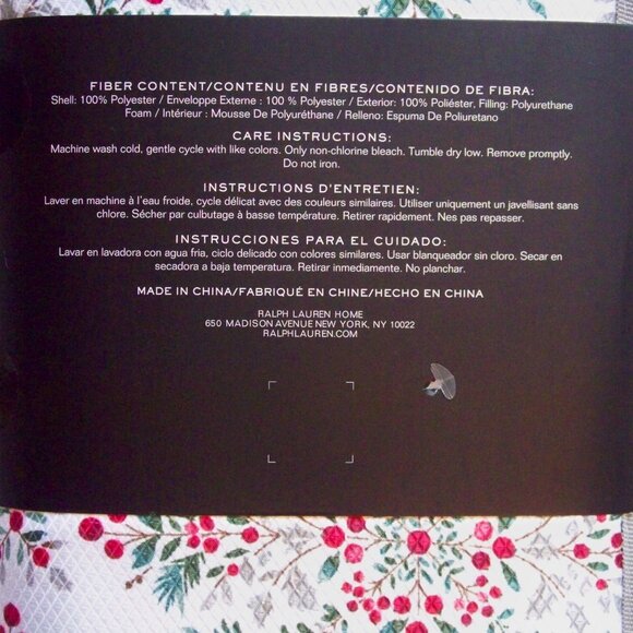 Lauren Set of 2 Reversible Drying Mats Holly Berries Leaves Winter Holidays NIP - Picture 5 of 5